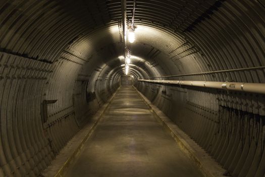 Blast tunnel in a bomb shelter