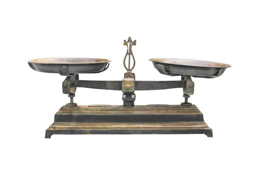 Antique iron scale Isolated on white background.With clipping path