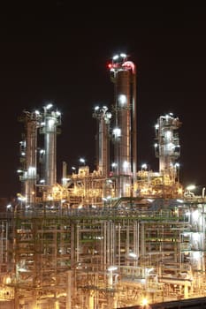 Night scene of chemical plant , "Maptaphut industrial" , Eastern of Thailand