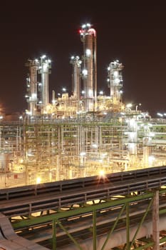 Night scene of chemical plant , "Maptaphut industrial" , Eastern of Thailand