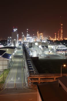 Night scene of chemical plant , "Maptaphut industrial" , Eastern of Thailand