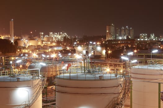 Night scene of chemical plant , "Maptaphut industrial" , Eastern of Thailand 