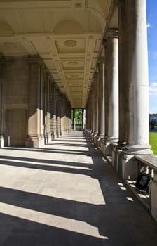 The walkways at the Royal Naval College in Greenwich, London.