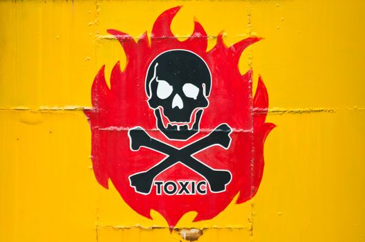 danger sign with skull symbol