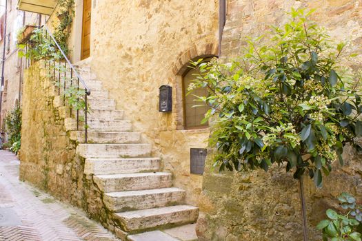 lovely tuscan street, Pienza, Italy