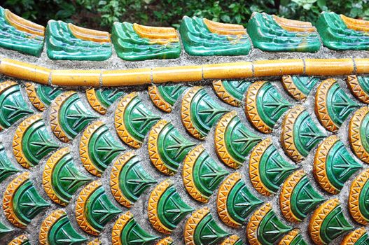 Dragon scales details from a huge historic building of dragon in Chiang Mai, Thailand