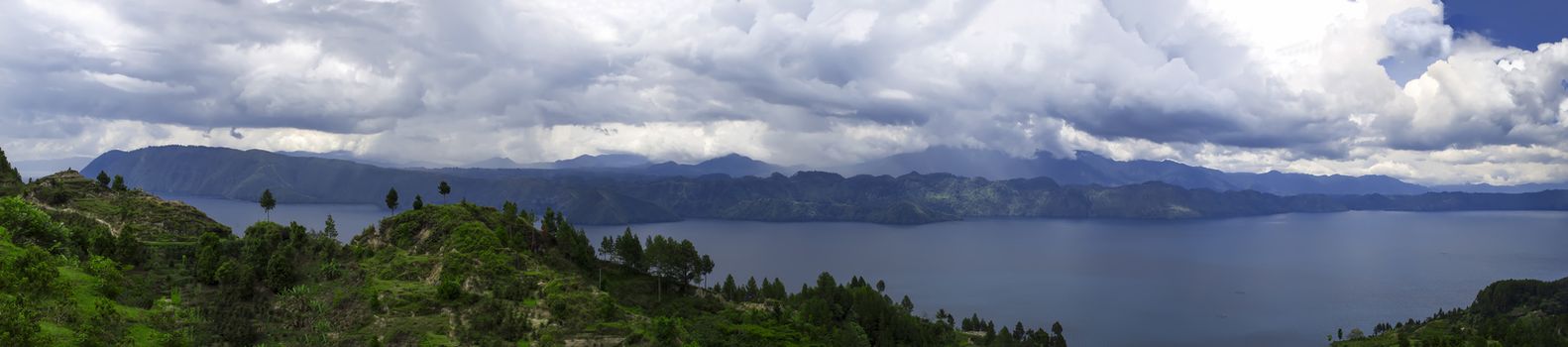 Lake Toba Panorama. Samosir Island  North Sumatra, Indonesia.