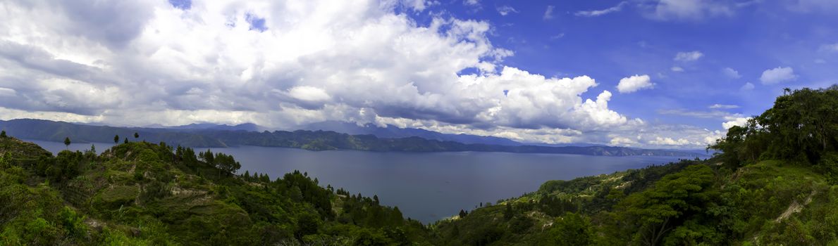 Lake Toba Big Panorama. North Sumatra, Indonesia.