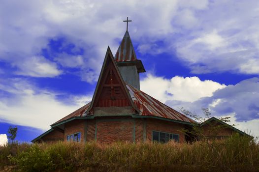 Catholic St. Maria Church. 
Samosir Island, Lake Toba, North Sumatra, Indonesia.