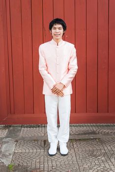 Asian Thai Man/Groom in Thai Wedding Suit