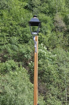 Wood lamp simulating the nature of the area