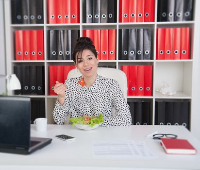 Lunch business woman in the office