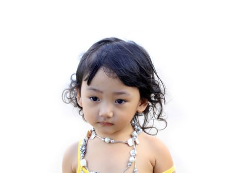 Portrait of the beautiful small Asian girl.  Indonesia. Java