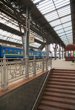 Train at Lviv train station Peron