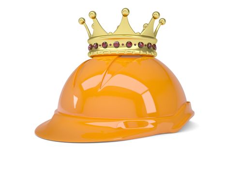 Crown on helmet. Isolated render on a white background