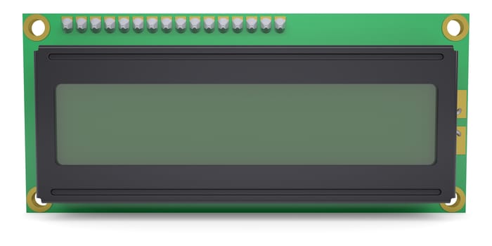 LCD Character Module Display. Isolateed render on white background
