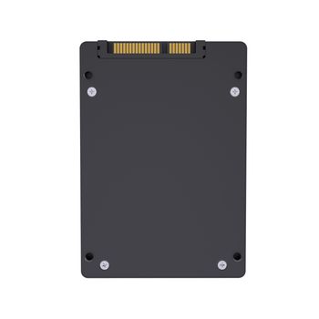 Solid-state drive with the crown. Isolated render on a white background