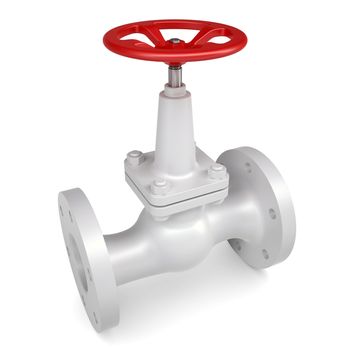 White valve. Isolated render on white background