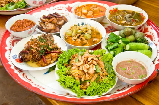 delicious multiple Thai food