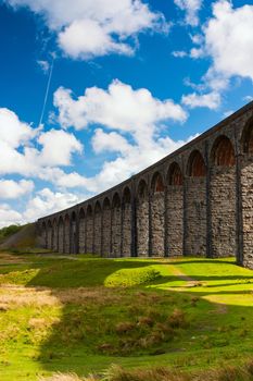 Famous Ribblehead Viaduct in Yorkshire Dales National Park