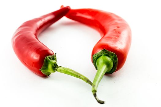 Hot chilli in an heart shape