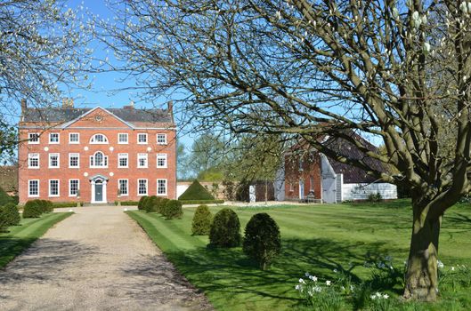 Large Georgian house with lawn