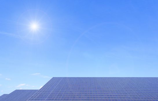 solar panels on blue sky