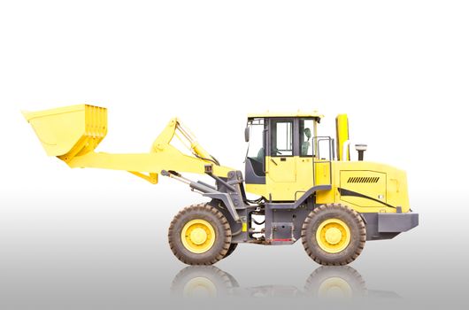 One Loader excavator construction machinery equipment isolated