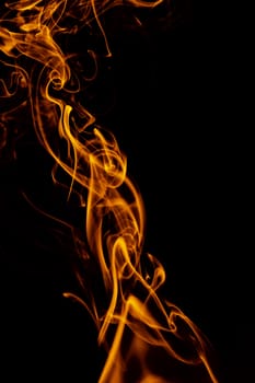 yellow smoke in black background