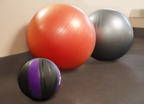 Two Fitballs and ball in the gym