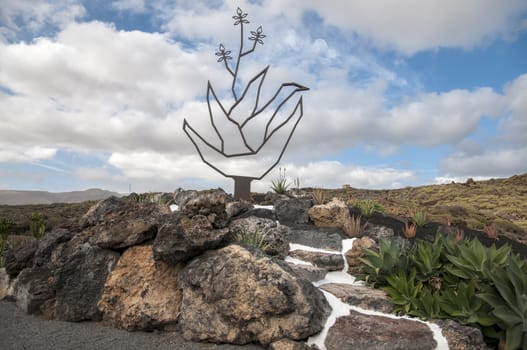 Memorial aloe vera plant where the production of aloe vera in Lanzarote