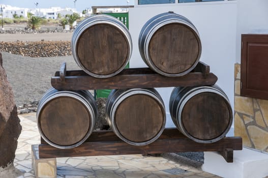 wine barrels exposure for people to see