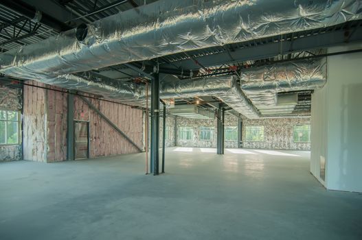 exposed interior structure of unfinished construction project