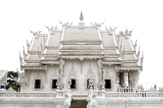 Famous landmark of White Temple in Chiang Rai, Thailand