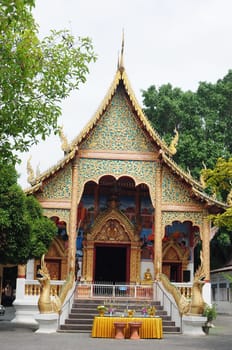 Historic Thai temple in Chiang Mai, Thailand