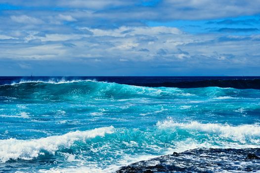 Waves on the surface of the ocean