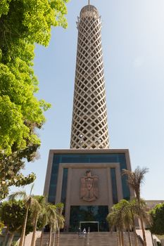 The iconic monumental Cairo tower soaring high in the sky