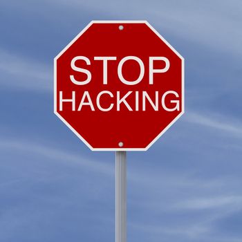 A conceptual stop sign on hacking