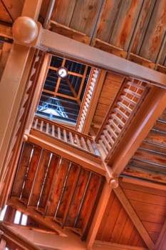 An abstract view of a Park Shelter stairwell in High Dynamic Range