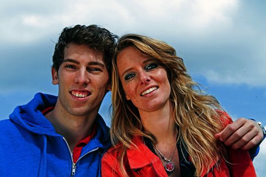 Young happy couple in nature