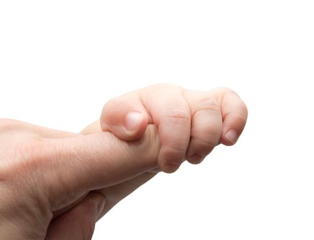 father's and baby's hands 