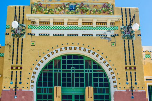 Beautiful building on the beach of Imperia in Liguria, Italy