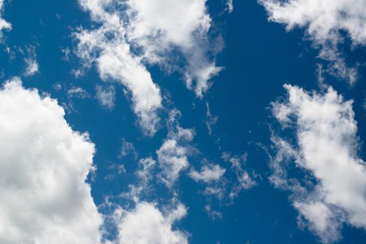 Blue sky during daylight. Natural sky composition. Background texture.