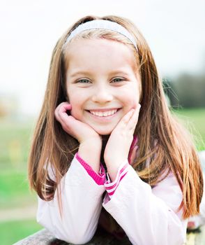 Close-up portrait of a beautiful liitle girl