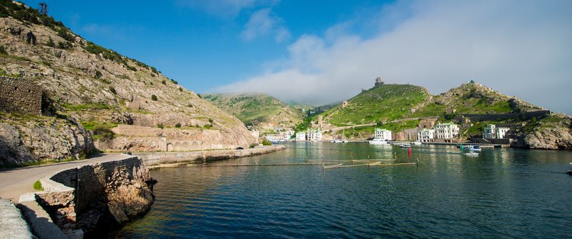 beautiful view of the bay surrounded by mountains