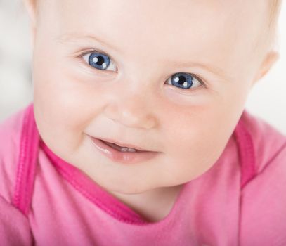 Close-up of beautiful little baby face