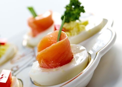 stuffed eggs with salmon