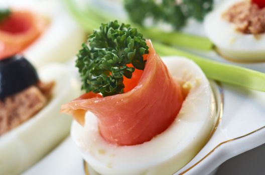 stuffed eggs with salmon