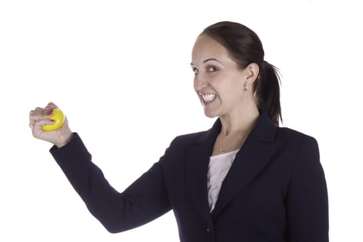 Business woman with stress ball