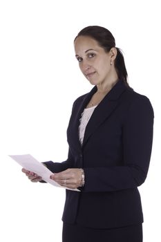 Portrait of a business woman holding a document